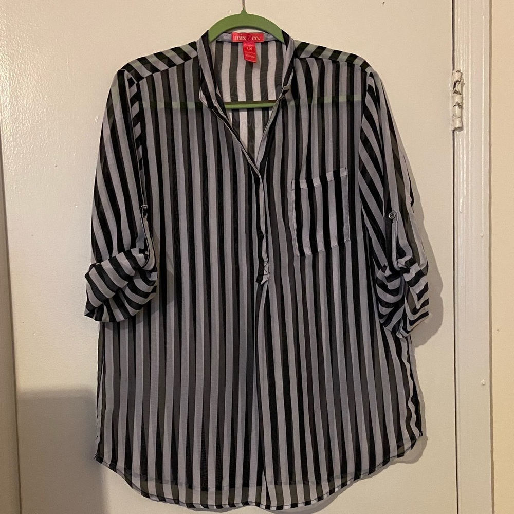 Sheer striped blouse
